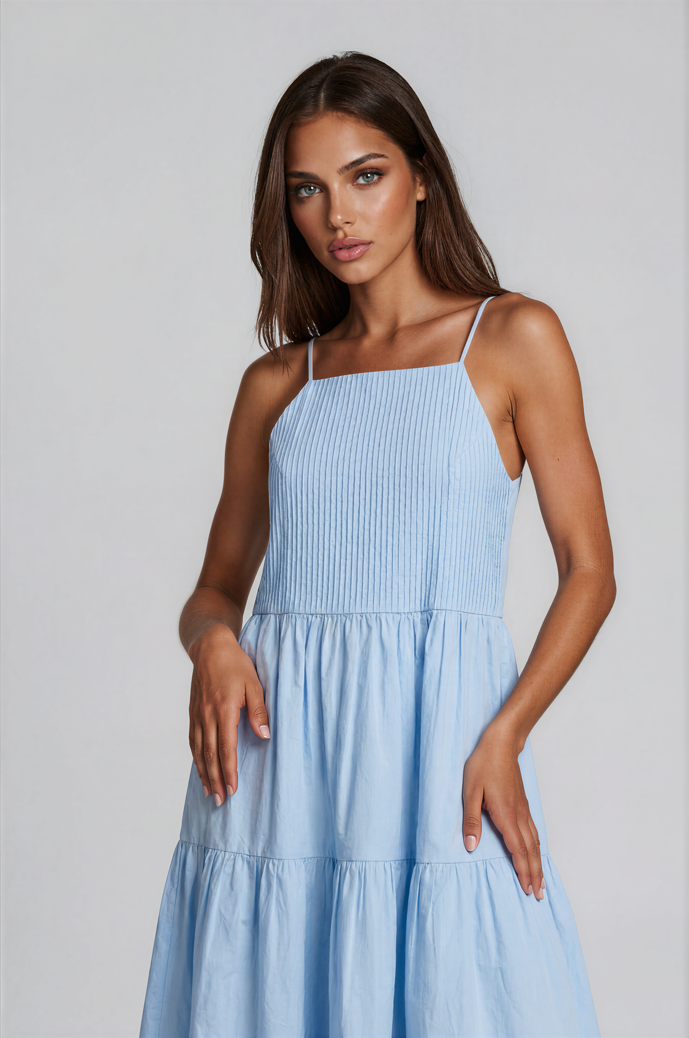 long light blue dress