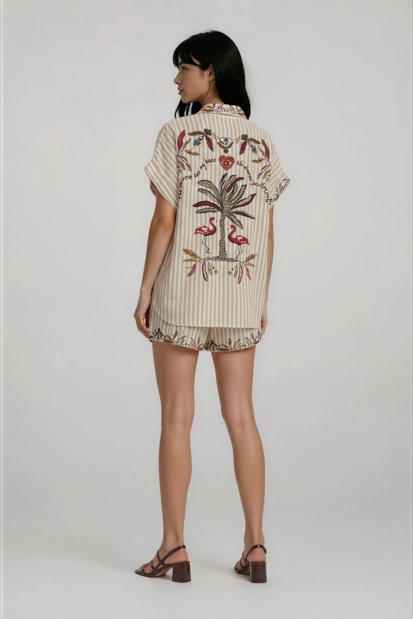 Beige Shirt with Embroidery