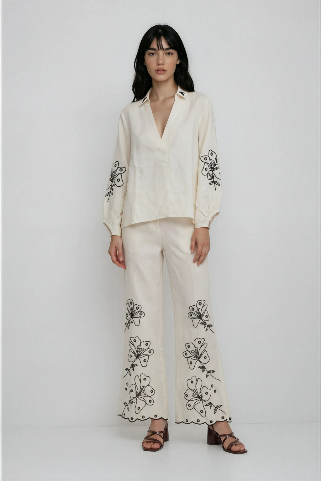 ecru long sleeved shirt