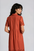 Eyelet-embroidered shirt dress
