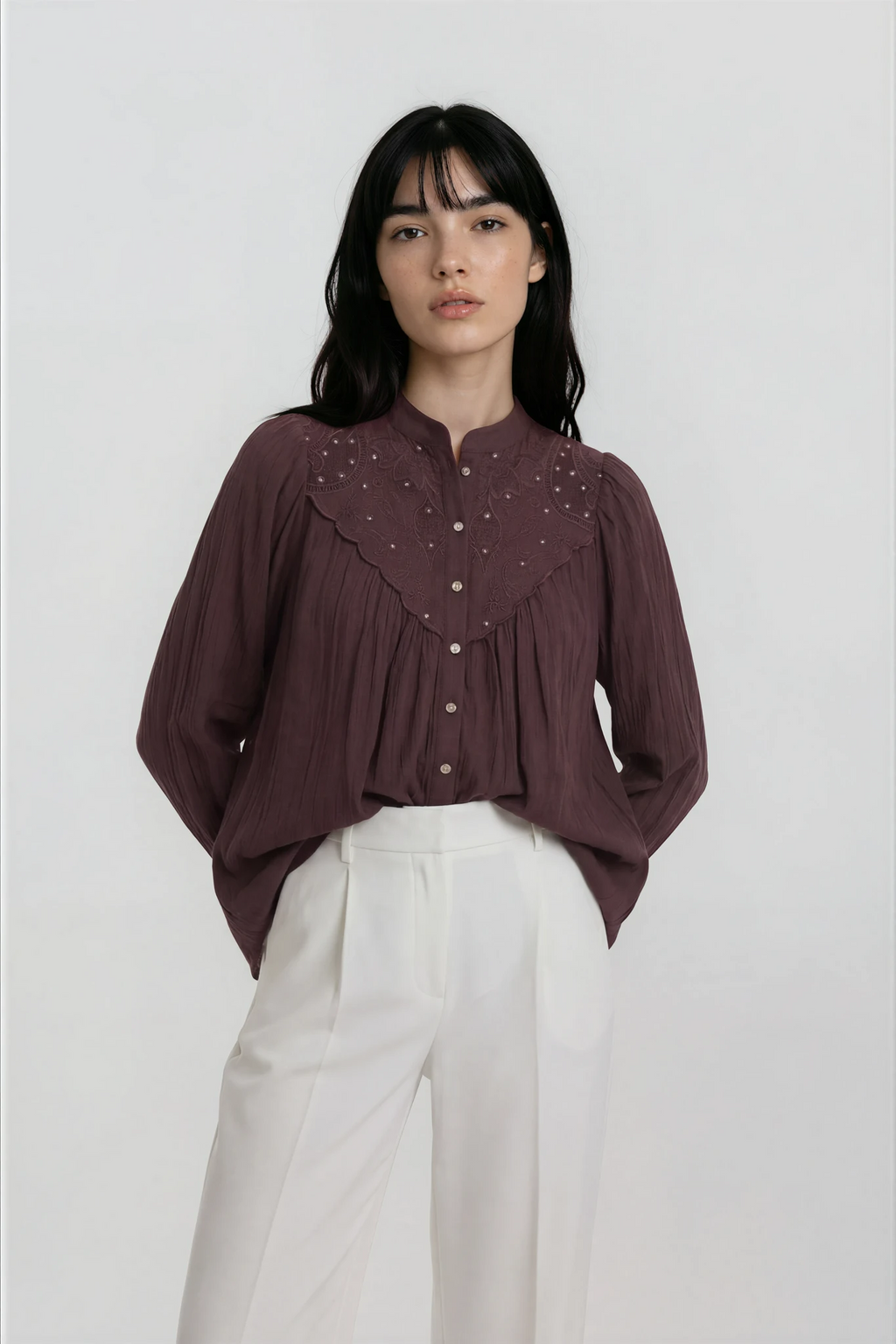 brown full sleeve shirt